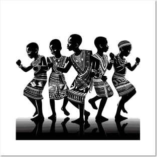 Afrocentric Kids Dancing Posters and Art